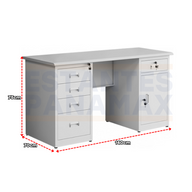 Escritorio de Metal con Superficie de MDF Blanco 75x140x70cm KY-Z103