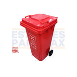 Tanque de Basura Basurero Tinaco con Ruedas de Plástico 120L Rojo 120L-ROJO