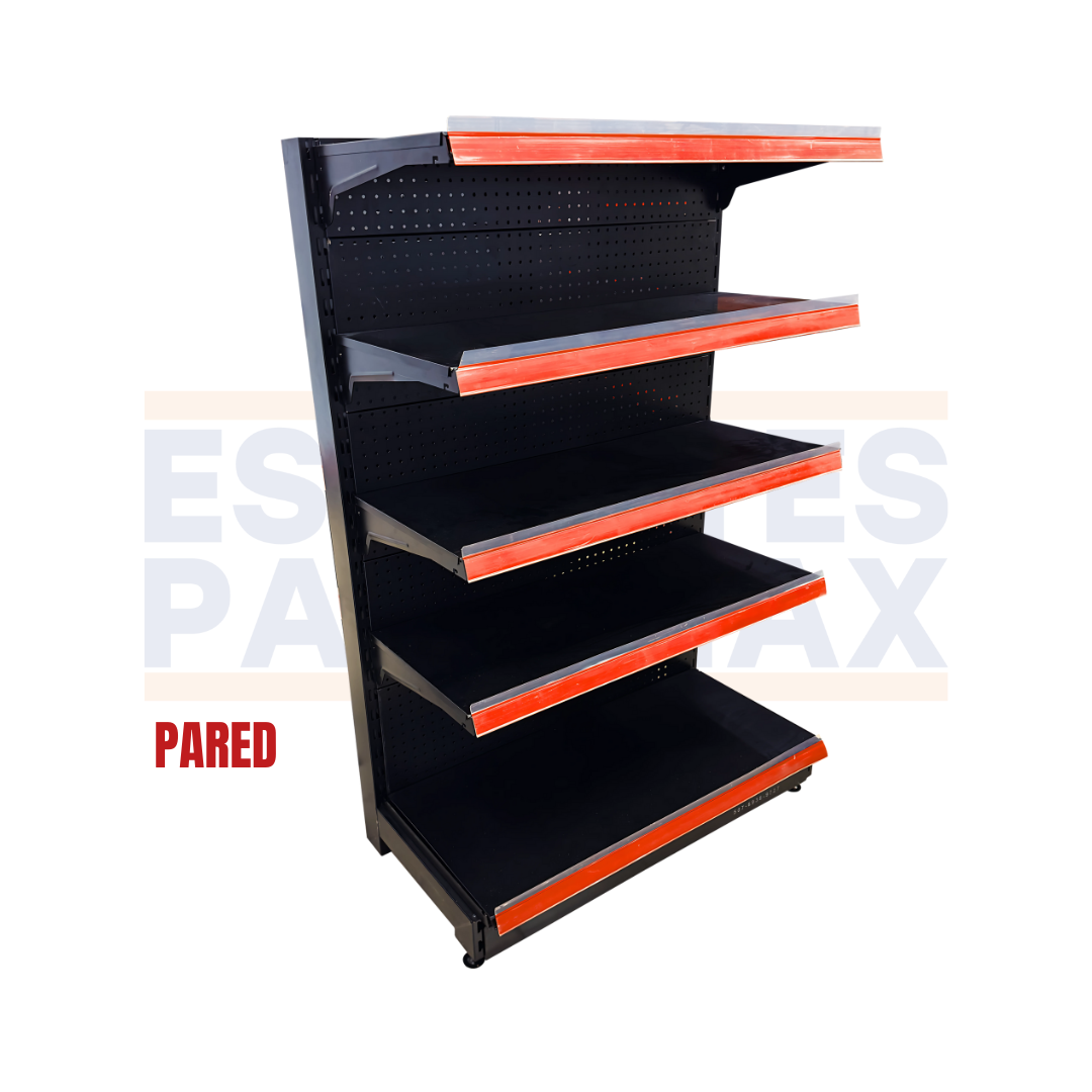 Góndola Pared Perforado Negro 5 Niveles 180x120x50cm 150kg/nivel PMX-1078