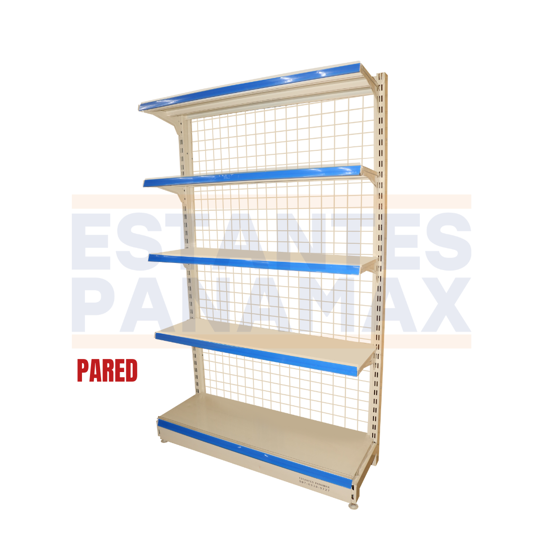 Góndola Pared de Malla 5 Niveles Crema 200x120x45cm 75kg/nivel PMX-1003