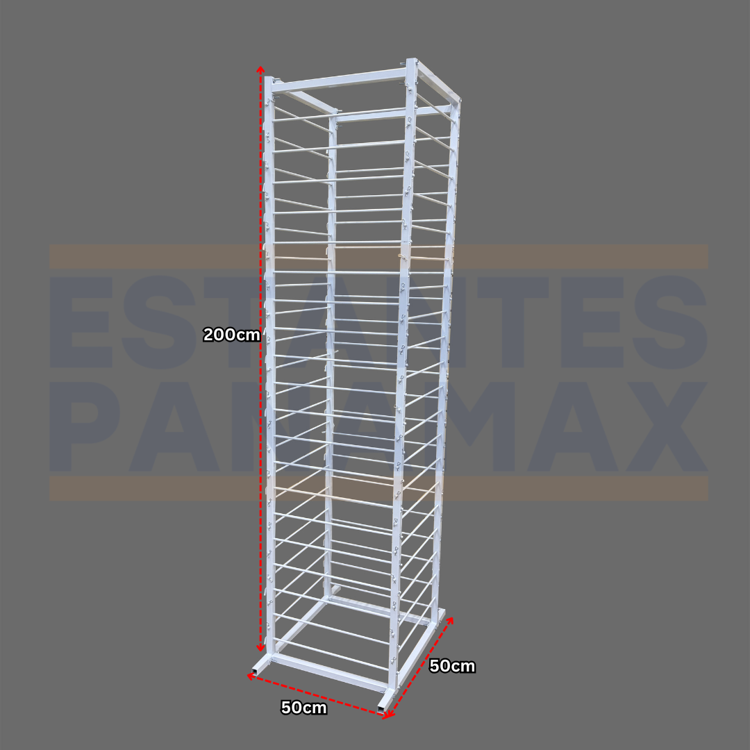 Estante para Cintas Blanco 80 Niveles 200x50x50cm PMX-1250