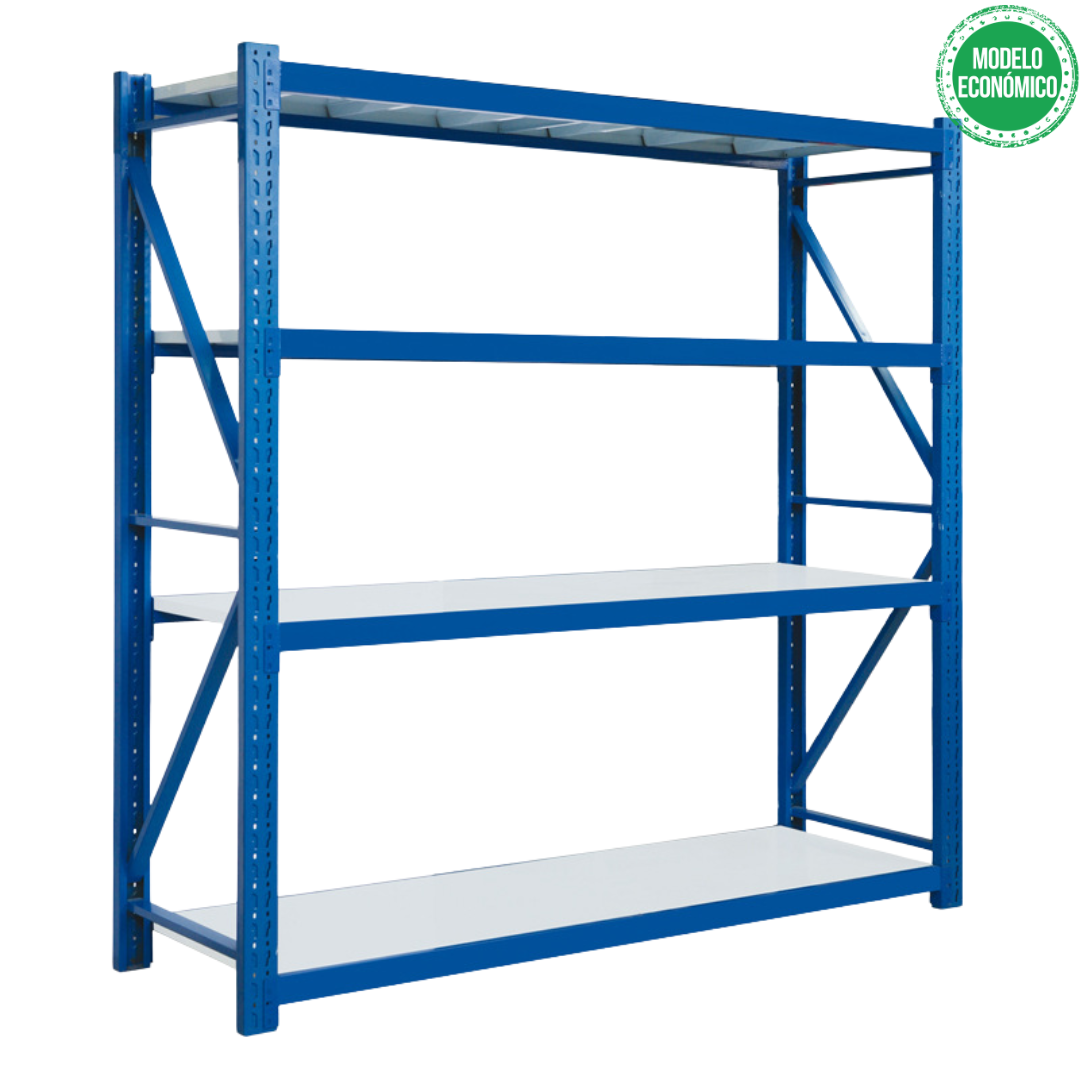 **MODELO ECONÓMICO** Rack para Bodega Carga Mediana 250kg x Nivel 4 Niveles 200x200x60cm KY-H004
