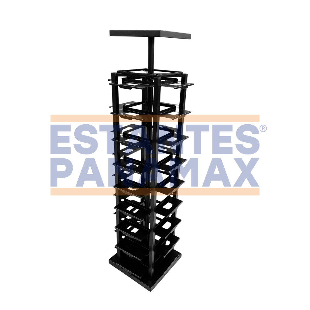 Estante Mueble Exhibidor para 36 Zapatillas Zapatos 160x45x45cm Negro XBH-CR31