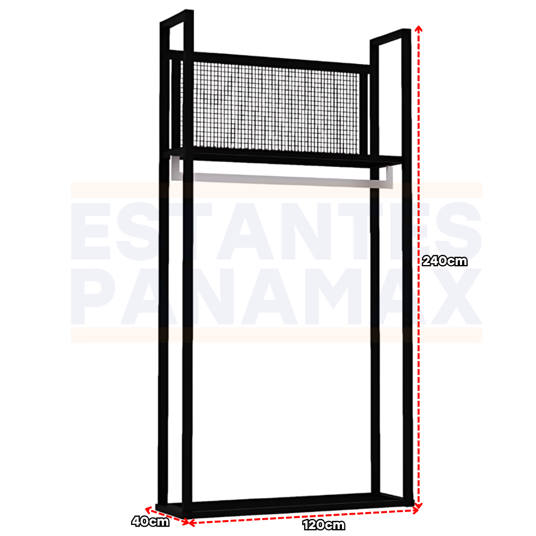 Perchero Lateral de Metal Negro 240x120x40cm XBH-CR07-LATERAL