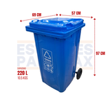 Tanque de Basura Basurero Tinaco con Ruedas de Plástico 220L Azul 220L-AZUL