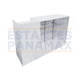 Set Mostrador + Vitrina de 2 Niveles en MDF Blanco MDF-2 / KW-013