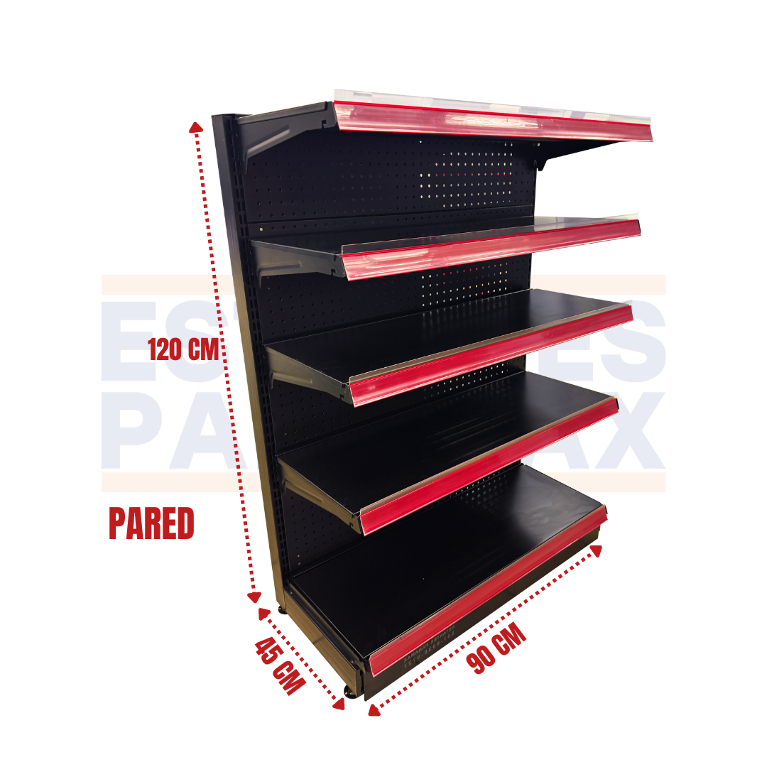 Góndola Pared Perforado Negro 120x90x45cm 75kg/nivel PMX-1112