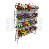 Exhibidor de Flores 4 Niveles 24 Cestas Blanco 153x112x26cm FL-4L-24C