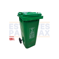 Tanque de Basura Basurero Tinaco con Ruedas de Plástico 120L Verde 120L-VERDE