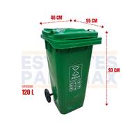 Tanque de Basura Basurero Tinaco con Ruedas de Plástico 120L Verde 120L-VERDE