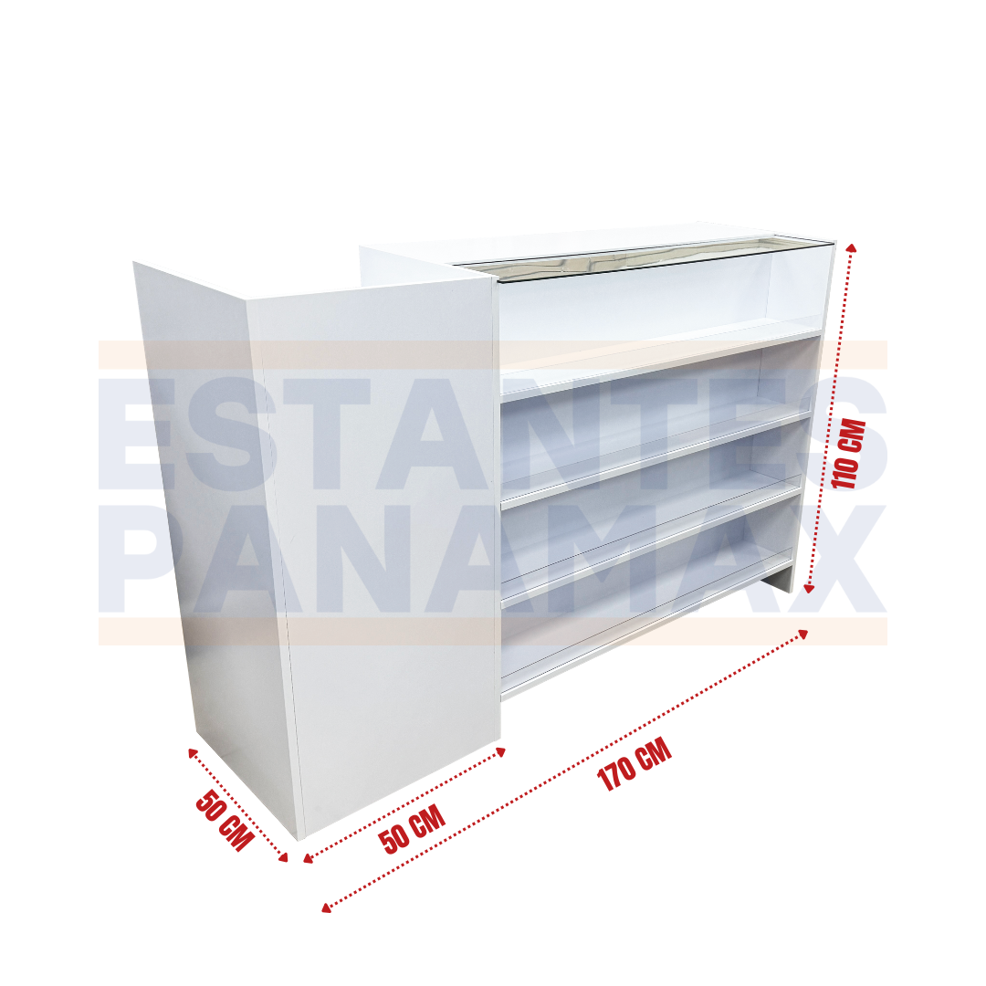 Mueble Frontal de MDF Blanco con 4 Niveles de Impulso 110x170x50cm KW-013