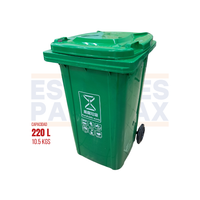 Tanque de Basura Basurero Tinaco con Ruedas de Plástico 220L Verde 220L-VERDE