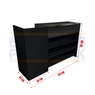 Mueble Frontal de MDF Negro con 4 Niveles de Impulso 110x170x50cm KW-013