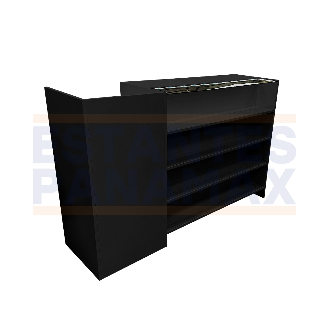Mueble Frontal de MDF Negro con 4 Niveles de Impulso 110x170x50cm KW-013