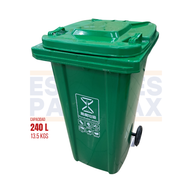 Tanque de Basura Basurero Tinaco con Ruedas de Plástico 240L Verde 240L-VERDE