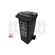 Tanque de Basura Basurero Tinaco con Ruedas de Plástico 120L Gris Oscuro 120L-GRIS