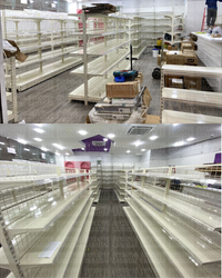 Góndola Doble de Malla 5 Niveles Crema 180x120x110cm 75kg/nivel PMX-1118