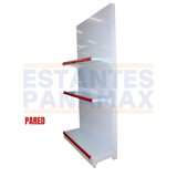 **CALIBRE GRUESO** Góndola Pared Perforado Blanco 3 Niveles 250x120x45cm 250kg/nivel PMX-1033