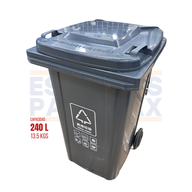Tanque de Basura Basurero Tinaco con Ruedas de Plástico 240L Gris 240L-GRIS