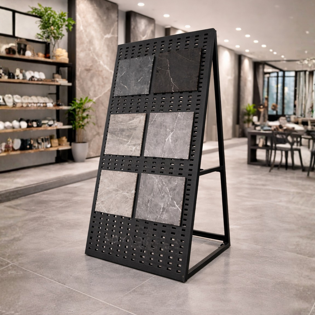 Exhibidor Display para Baldosas o Productos Metálico Negro 210x120cm PMX-1392