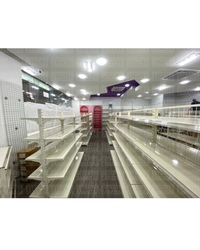 Góndola Doble de Malla 5 Niveles Crema 180x120x110cm 75kg/nivel PMX-1118