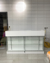 Mostrador Frontal de MDF con Vitrina Color Blanco KW-008