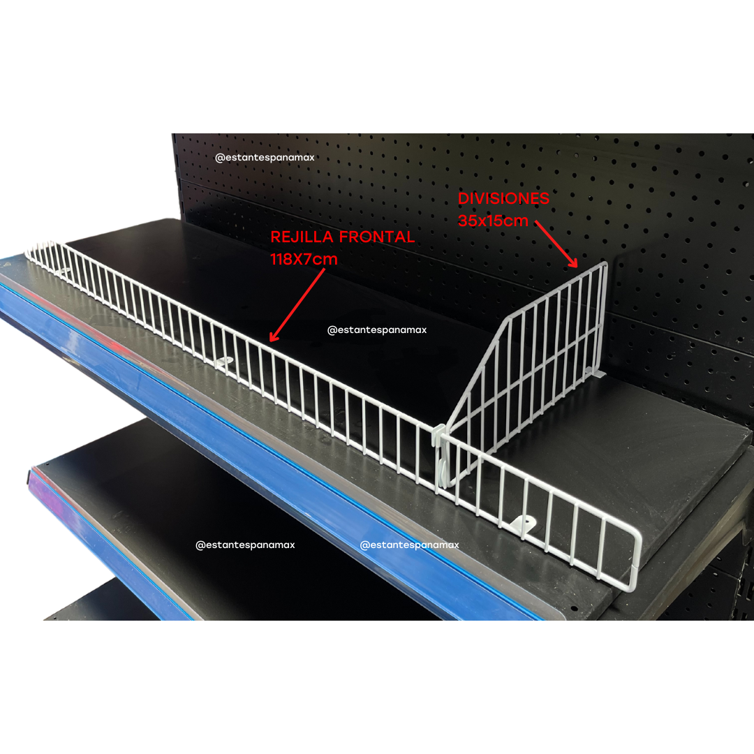 Rejilla Frontales 118x7cm & Divisiones 35x15cm Blancas