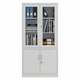 Archivador Metálico de 4 Puertas 2 Niveles Gris 180x85x39cm KY-G002