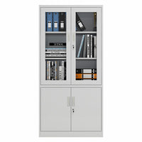 Archivador Metálico de 4 Puertas 2 Niveles Gris 180x85x39cm KY-G002