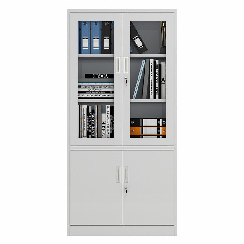 Archivador Metálico de 4 Puertas 2 Niveles Gris 180x85x39cm KY-G002