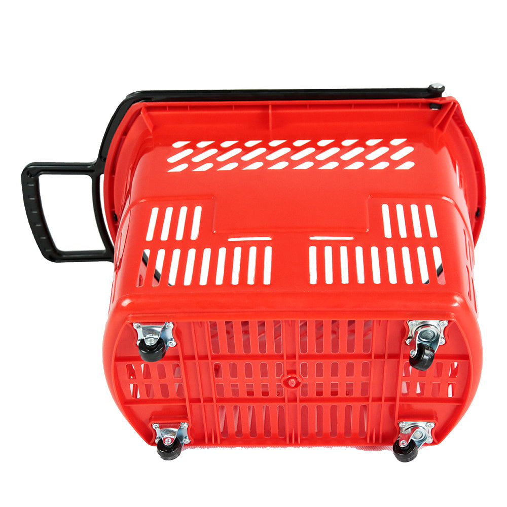 Canasta de Plástico 4 Ruedas 42 Litros Rojo ZC-8
