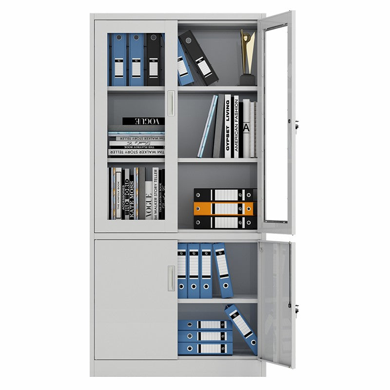 Archivador Metálico de 4 Puertas 2 Niveles Blanco 180x85x39cm KY-G002