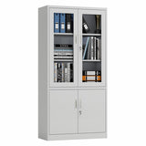 Archivador Metálico de 4 Puertas 2 Niveles Gris 180x85x39cm KY-G002