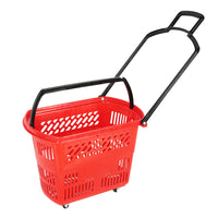 Canasta de Plástico 4 Ruedas 42 Litros Rojo ZC-8