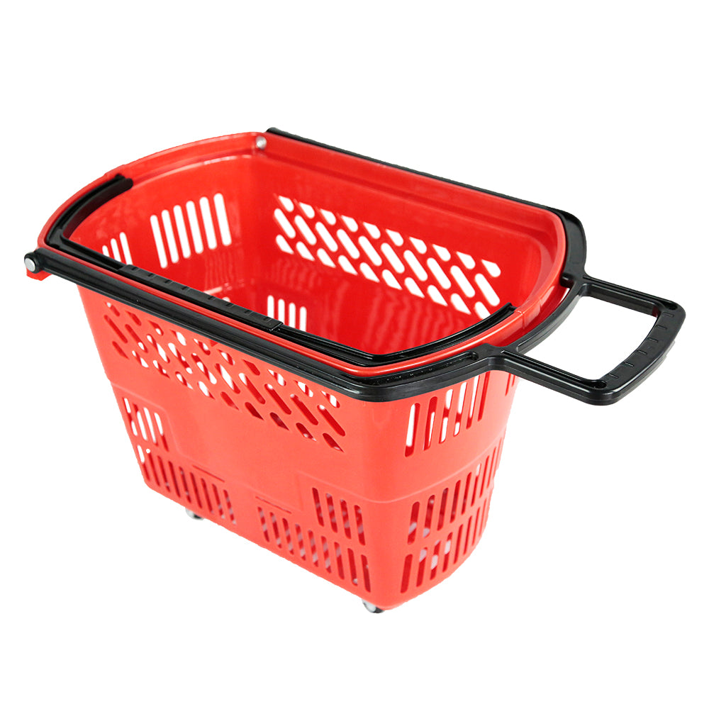 Canasta de Plástico 4 Ruedas 42 Litros Rojo ZC-8