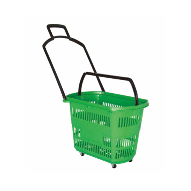 Canasta de Plástico 4 Ruedas 42 Litros Verde ZC-8
