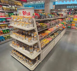 Góndola Doble Blanco 4 Niveles + 32 Organizadores Transparente +2 Gaveteros 125x104x89cm 75kg/nivel PMX-1367