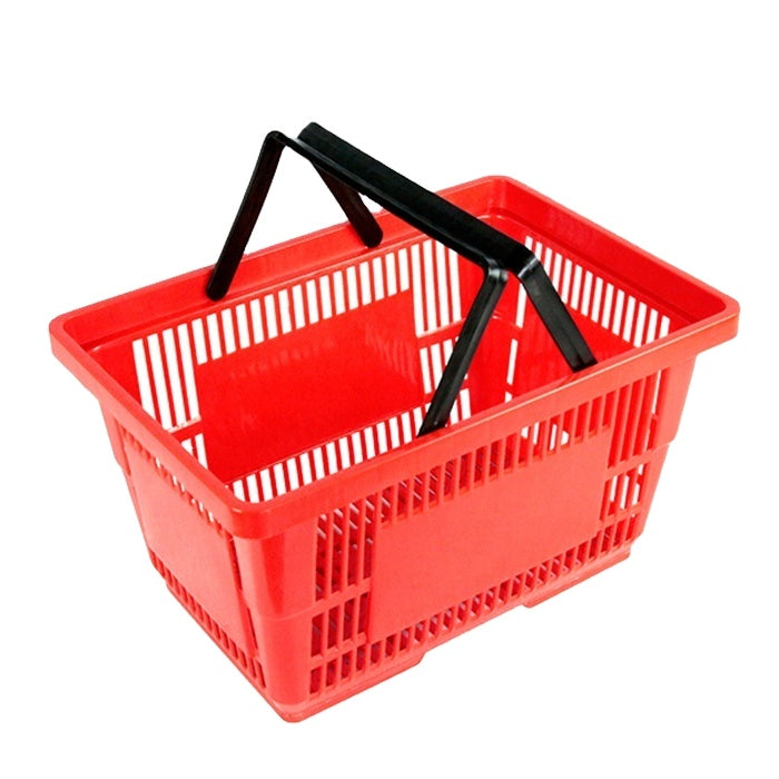 Canasta de Mano Plástico para Supermercado 25 Litros Rojo ZC-6