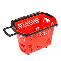 Canasta de Plástico 4 Ruedas 42 Litros Rojo ZC-8