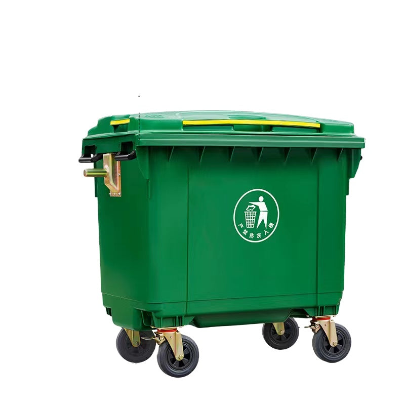 Contenedor de Basura Verde 660 Litros con Rueditas PMX-1265 Basurero. Tanque de basura.