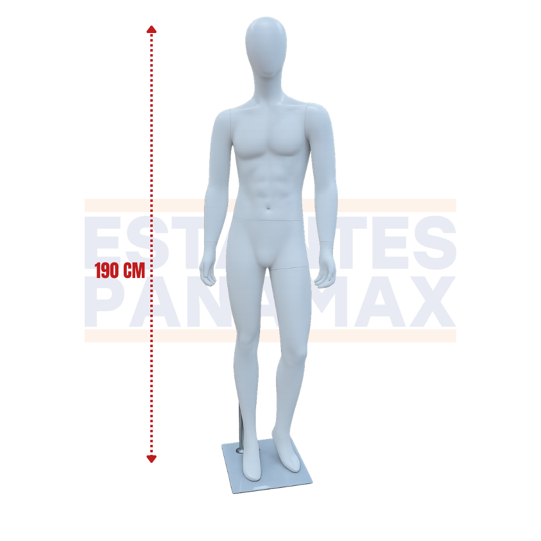 Maniquí Hombre Masculino Cuerpo Completo Fibra de Vidrio Blanco XBH-MT01