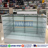 Vitrina de MDF Blanco 3 Niveles de Vidrio Templado 110x100x50cm BNM5-5
