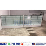 Vitrina de MDF Blanco 3 Niveles de Vidrio Templado 110x100x50cm BNM5-5