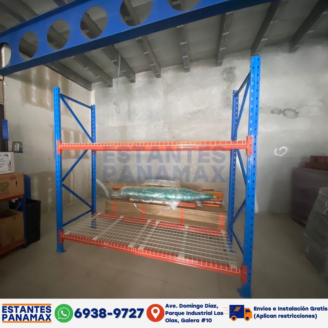 Rack de Bodega de Carga Pesada 1000kg/Nivel con Mallas 240x100cm PMX-1094 1 Tonelada. ***SE VENDE POR PIEZAS***