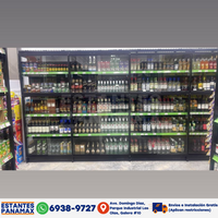 **CALIBRE GRUESO** Góndola Doble Perforado Negro Tipo Cuadrado 220x120x110cm 6 Niveles 275kg/nivel PMX-1001