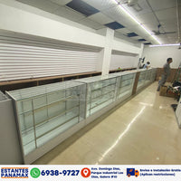 Vitrina de MDF Blanco 3 Niveles de Vidrio Templado 110x100x50cm BNM5-5