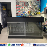 Mostrador Frontal de MDF con Vitrina Color Negro KW-008