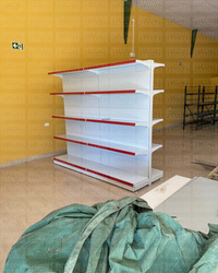 **MODELO ECONÓMICO** Góndola Doble Perforado Blanco 5 Niveles 180x120x100cm 75kg/nivel PMX-3003-D