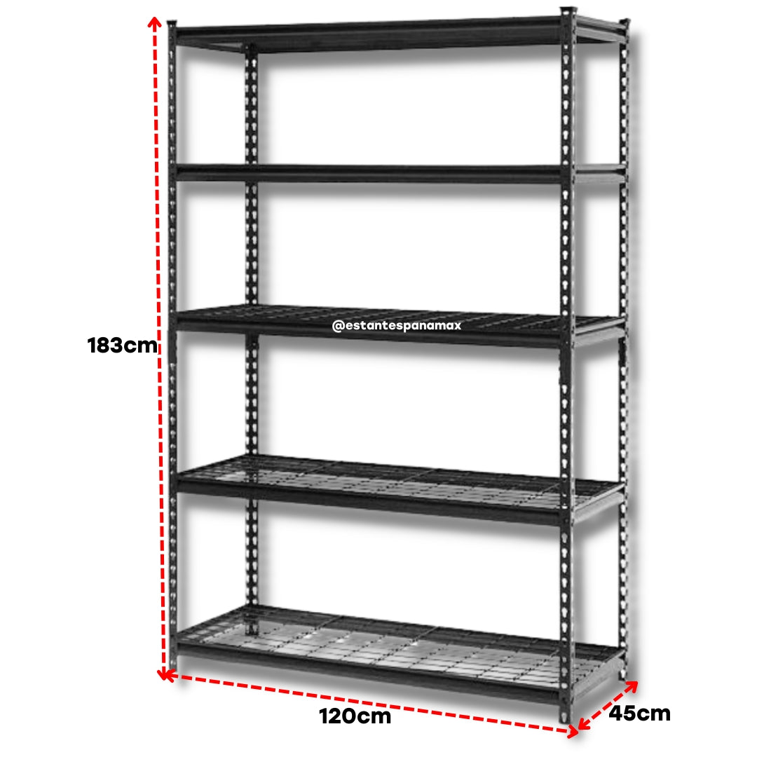 Bines Rack Metalicos Rack Metálico Doméstico de 5 Niveles de Malla 100kg por Nivel en Color ...