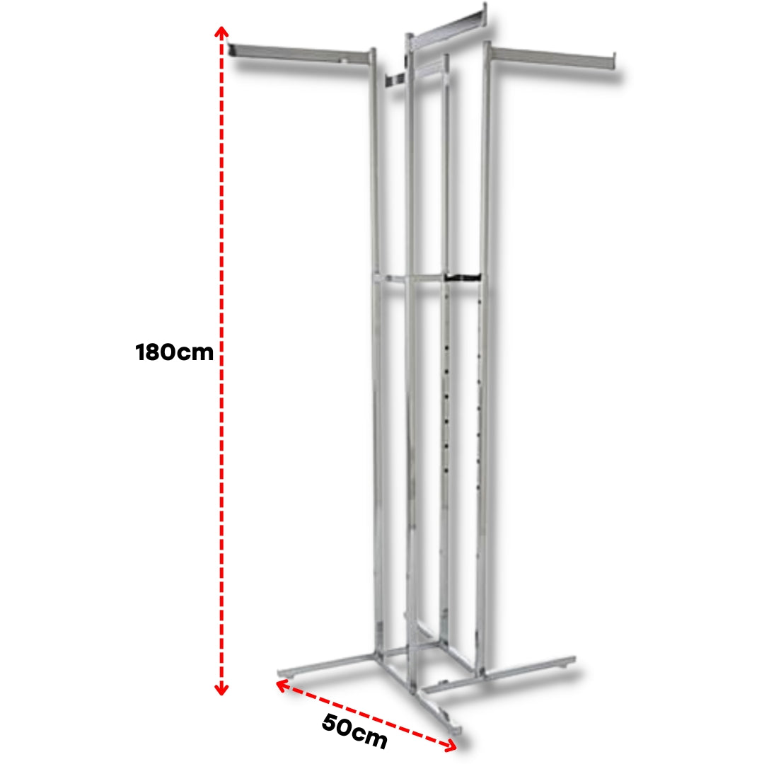 Rack de Ropa de 4 Lados Altura Ajustable de Metal Blanco RP-4 ...